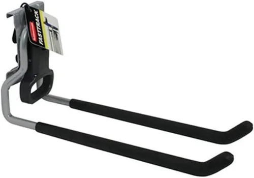 Vista 2 de Rubbermaid FastTrack - Organizador de garaje multiusos, capacidad de 50 libras, sistema de almacenamiento montado en la pared de níquel satinado