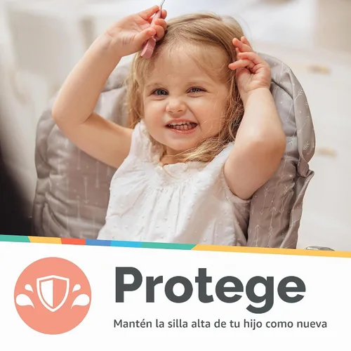 Vista 3 de Nuby Funda para silla alta para bebé, protege de derrames y migas, resistente al agua para una fácil limpieza, estampado de flechas