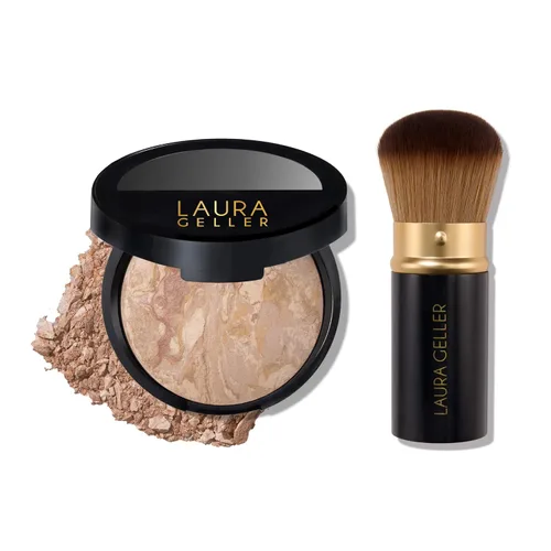 Vista 12 de Laura Geller New York Baked Balance-n-Brighten - Base con corrector y brocha Kabuki, porcelana