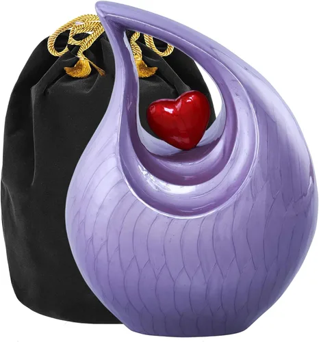 Vista 42 de Urna de cremación Heart of Love para cenizas humanas - Hermosa urna conmemorativa ERN para adultos - ERN decorativa para seres queridos - Urna Negro