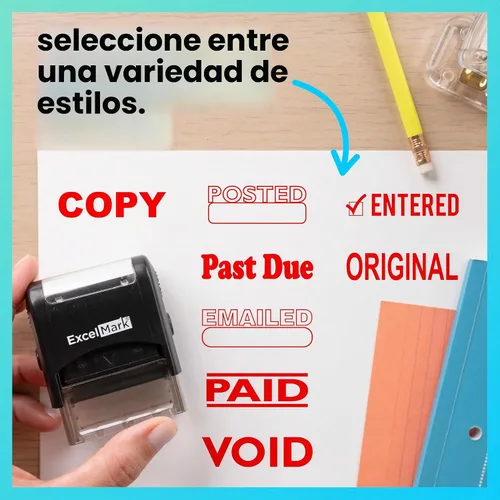 Vista 7 de ExcelMark Sello de Copia Autoentintado de Goma - Tinta Roja para Uso en Oficina, Ideal para una Gestión Eficiente de Documentos con Sellos de Copia