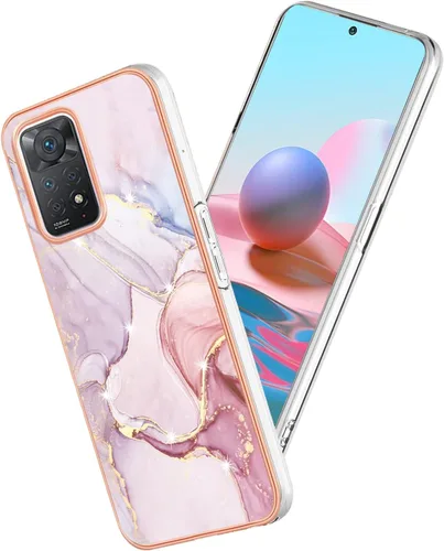 Vista 9 de Funda de teléfono para Xiaomi Redmi Note 11 Pro Clear Siliocne Edge, rosa elegante diseño de mármol para Xiaomi Redmi Note 11 Pro Funda a prueba