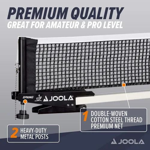 Vista 4 de JOOLA Premium Avanti Table Tennis Net and Post Set - Portable and Easy Setup Ping Pong Screw On Clamp Net