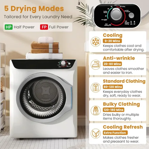 Vista 3 de Auertech Juego combinado de lavadora y secadora portátil, lavadora totalmente automática de 18 libras con bañera interior de acero inoxidable
