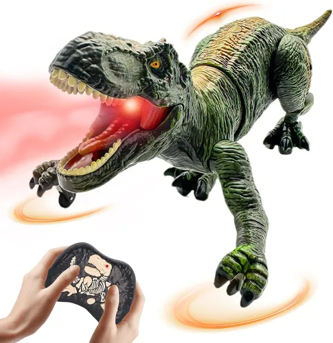 Vista 11 de Juguetes de dinosaurio a control remoto para niños de 3-5, 5-7, 8-12, 10-12, juguete electrónico RC T Rex Dino robot para niños, los mejores regalos