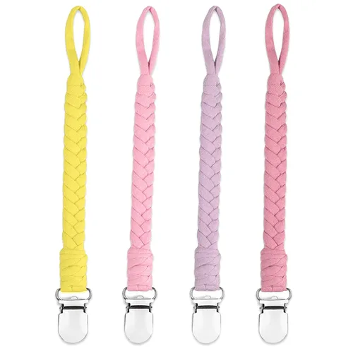 Vista 7 de 7 piezas de clip para chupete trenzado, clips para chupete para niños y niñas bebés, clip para sostener chupete Binky Clips