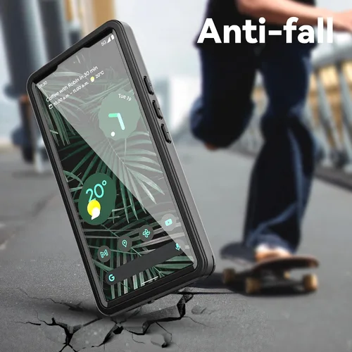 Vista 3 de Mangix Funda impermeable para Google Pixel 6A, IP68, a prueba de polvo, a prueba de golpes, con protector de pantalla integrado, cubierta protectora
