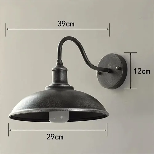 Vista 7 de Lámpara de pared para exteriores, retro, industrial, negra, aplique de pared exterior, farol de pared impermeable, con cuello de cisne, luces LED
