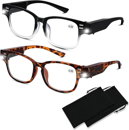 Vista 8 de Reading Glasses with Lights and Magnifier Bright LED Readers Lighted Magnifying Glasses Lighted Eyeglasses