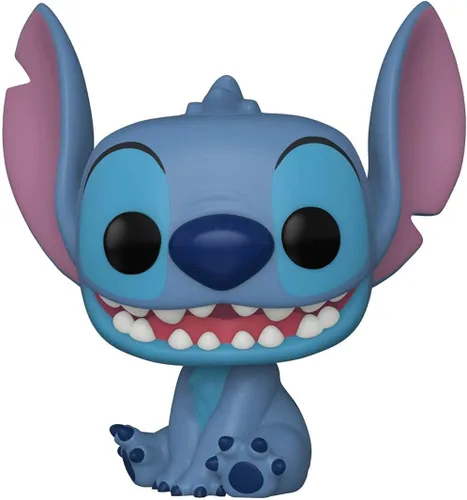 Vista 6 de Funko Disney: Lilo & Stitch - Smiling Seated Stitch Pop! Figura de vinilo (con funda protectora compatible con caja pop box)