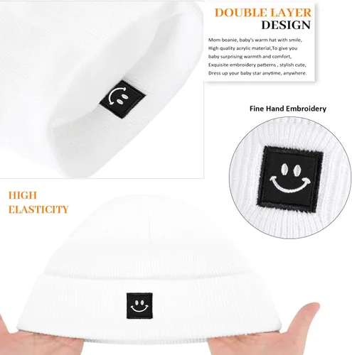 Vista 4 de Gorro para padres e hijos, para madre y bebé, hijahijo, gorro de punto cálido para niñas y niños