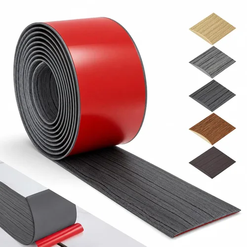 Vista 22 de Bnell Tira de Transición de Piso Autoadhesiva de Vinilo Laminado Tira Cubierta de Piso de 3" Tira Divisora Plana de Piso para Unir Espacios de Piso