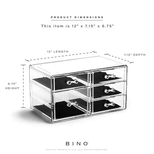 Vista 2 de BINO Organizador de maquillaje de 5 cajones, Lexington Avenue THE MANHATTAN SERIES Cajones de almacenamiento de diseño modular Organizadores