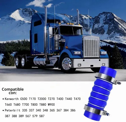 Vista 2 de Manguera de refrigerante superior con abrazaderas para Kenworth Peterbilt F50-6308 28359