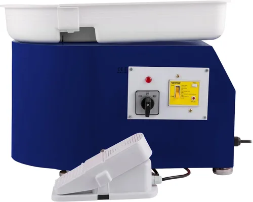 Vista 9 de VEVOR Rueda de cerámica de 11 pulgadas para adultos principiantes, máquina formadora eléctrica de 350 W con pedal de lavabo desmontable de 0 a 300