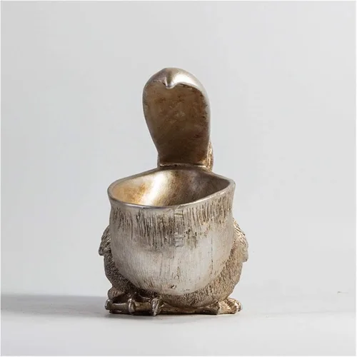 Vista 2 de LQX Estatua de almacenamiento de llaves de escritorio, escultura de almacenamiento de resina, estatua de decoración de pelícano modelo A 25 20c