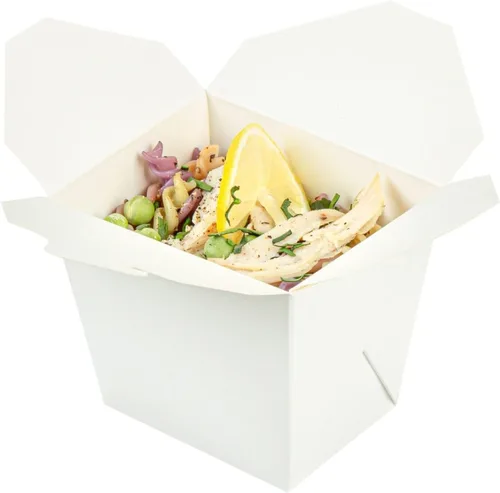 Vista 6 de Restaurantware Cajas para llevar comida china: 25 paquetes de 16 onzas, recipientes desechables para llevar, resistentes a la grasa, recipientes