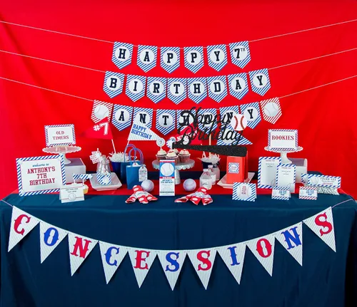 Vista 6 de Decoración para pastel de béisbol de feliz cumpleaños, suministros de decoración de fiesta de béisbol con purpurina negra, perfecto para cumpleaños