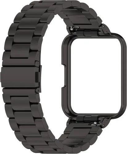 Vista 3 de Compatible con Redmi Watch 2 lite con funda, correa de metal de acero inoxidable mejorada con protector de pantalla para Redmi Watch 2 lite