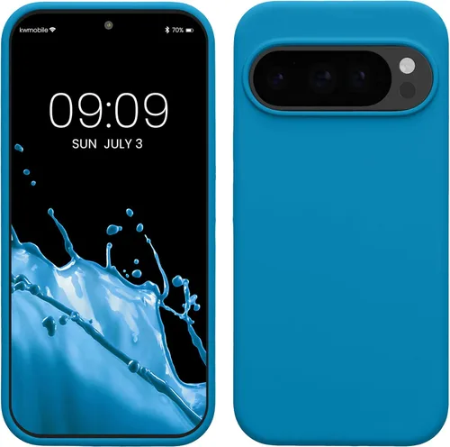 Vista 17 de kwmobile Funda Compatible con Google Pixel 6 Pro - Funda de Teléfono de Silicona TPU con Acabado Suave - Azul Caribe