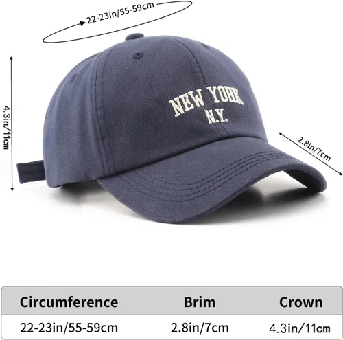 Vista 5 de Gorra de béisbol bordada de algodón con hebilla ajustable para hombres y mujeres