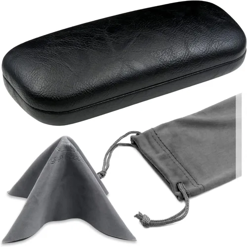 Vista 8 de MyEyeglassCase Estuche rígido para lentes de mujer Estuche protector de carcasa dura con bolsa y paño 1- Rosa de arándano floral
