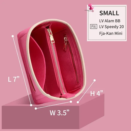 Vista 4 de Doxo Organizador de bolso organizador de bolsas para bolso y bolso bolsa en bolsa perfecto para Speedy 20 y más rosa-S