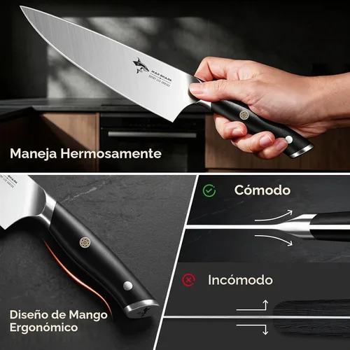 Vista 4 de MAD SHARK - Juego de cuchillos de cocina, 5 piezas de cuchillos de chef