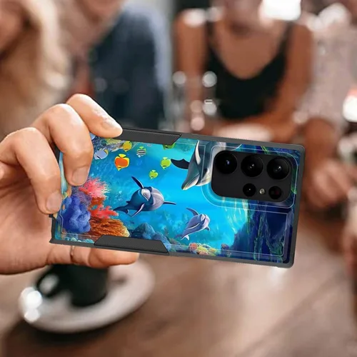 Vista 711 de Funda para Galaxy A14 5G, resistente de doble capa híbrida de policarbonato duro, goma suave, a prueba de golpes, funda protectora resistente
