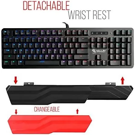 Vista 2 de Bloody Teclado óptico para computadora Gaming B975 Light Strike Actuación instantánea Diseño resistente a derrames Teclado retroiluminado LED RGB