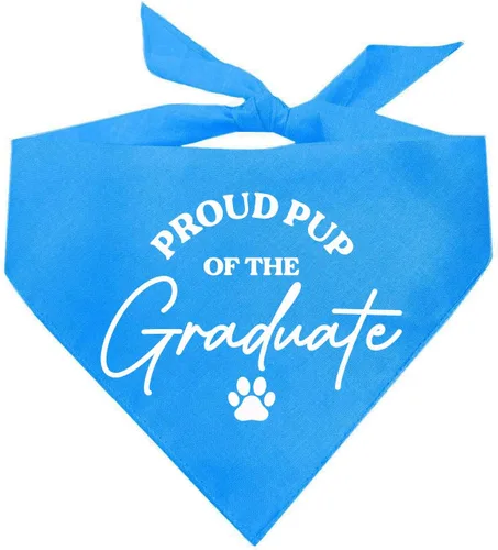 Vista 11 de Proud Pup of The Graduate Dog Bandana 100% algodón triángulo Hecho en Estados Unidos Prop Clase de 2025 2026 2027 2028 Negro, XS (737)