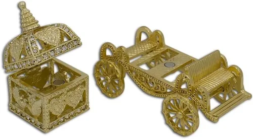 Vista 8 de BestPysanky Figura de caja de baratija de entrenador de coronación real dorada
