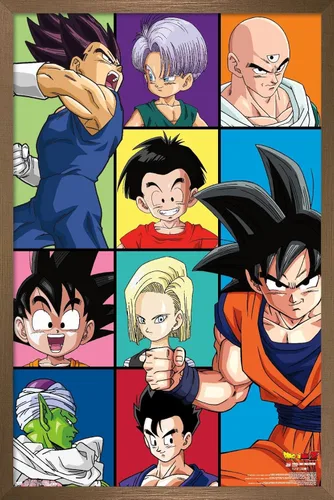Vista 15 de Trends International Dragon Ball Z - Póster de pared con cuadrícula, 22.375 x 34 pulgadas, versión enmarcada de madera de granero