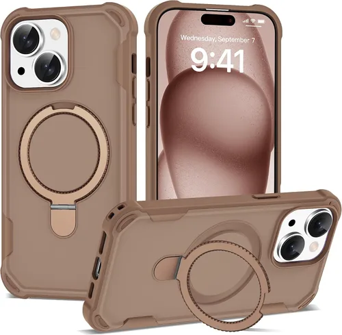 Vista 55 de Funda compatible con iPhone 12 y 12 Pro de 6.1 pulgadas con soporte de anillo magnético [protección militar contra caídas] [compatible con MagSafe]