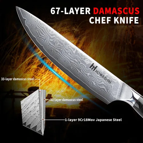 Vista 53 de Cuchillo de chef de 6 pulgadas, cuchillos de cocina, deshuesado de acero inoxidable alemán de alto carbono, cuchillo profesional para carne, aves
