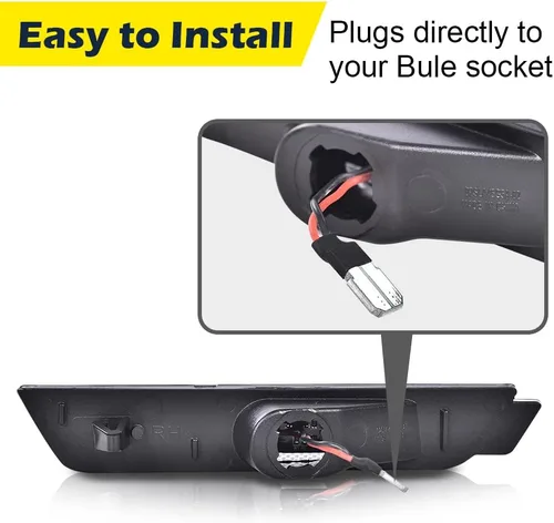Vista 4 de CHEDA Par de luces LED de marcador lateral delantero y trasero compatible con Chevy Camaro LS, LT, SS, Z/28, ZL1, lente transparente 2010-2015