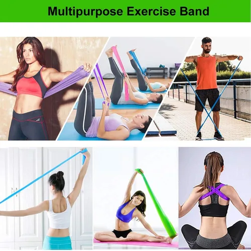 Vista 6 de Bandas de resistencia, bandas elásticas de ejercicio para entrenamiento en casa, terapia física, recuperación, yoga, pilates, entrenamiento