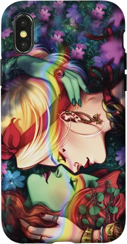 Vista 5 de iPhone 16 DC Comics Pride Harley Quinn & Poison Ivy Nose Touch Case