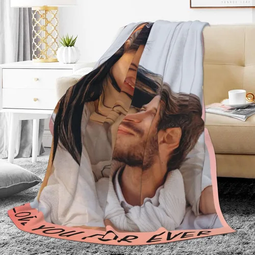 Vista 5 de Manta personalizada, diseño de vellón con texto, mantas con imágenes personalizadas para bebé, madre, padre, adultos, amigos, amantes, perros, 1 Foto