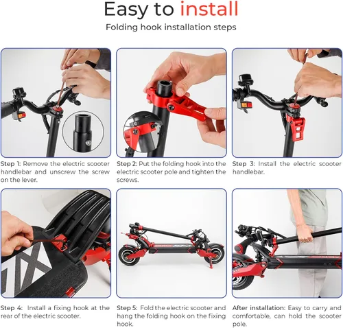 Vista 4 de Gancho plegable Scooer Parte de aleación de aluminio Gancho Set Scooter Accesorios para Zero 10X 8X Speedual Scooter eléctrico