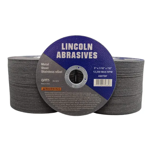 Vista 8 de 25 piezas de ruedas de corte Lincoln Abrasives Metal y acero inoxidable de 4.5" x 1/16" x 7/8