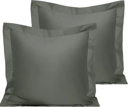 Vista 14 de NTBAY Fundas de almohada estándar de algodón – Fundas de almohada de algodón egipcio de 500 hilos, paquete de 2 fundas de almohada Oxford súper