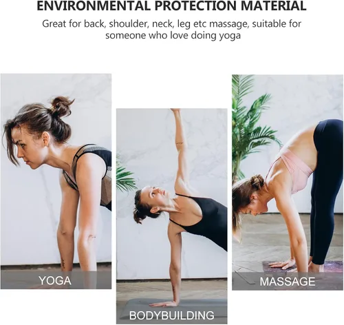 Vista 7 de Mikinona Epp - Rodillo de yoga negro para masaje muscular y rodillo de espalda y piernas para fitness, pilates, tejido profundo, liberación