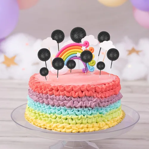 Vista 6 de 30 piezas de mini globo para decoración de tartas, bolas de espuma con purpurina, bolas de perlas de imitación, decoración para tartas, decoración