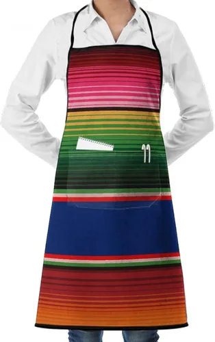 Vista 10 de Delantal unisex con cuello ajustable con bolsillos espaciosos y lazos largos