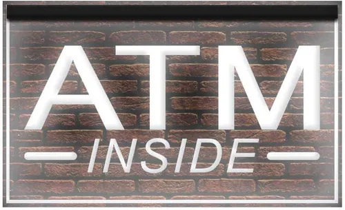 Vista 6 de 120049 ATM Inside 24 Hour Deposit Check Banking Display LED Light Letrero de neón (12 x 8 pulgadas, 16 colores por control remoto)