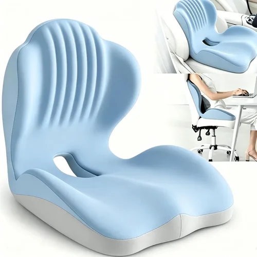 Vista 14 de Cojín ergonómico de espuma viscoelástica, cojín de asiento con soporte lumbar integrado, espuma viscoelástica antideslizante con diseño integrado
