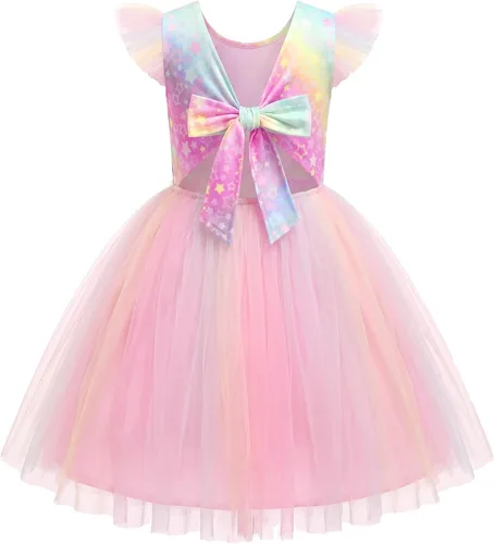 Vista 22 de Arshiner - Vestido tutú para niñas pequeñas, vestidos de algodón sin espalda para niñas de 2 a 6 años Negro
