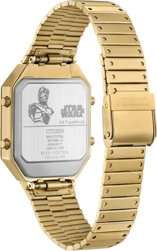 Vista 4 de Citizen Star Wars Vintage Ana-Digi Reloj de cuarzo de acero inoxidable para hombre, rectangular