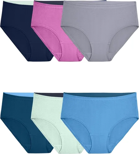 Vista 13 de Fruit of the Loom - Ropa interior transpirable de mujer, absorbe la humedad para mantenerte fresca y cómoda, disponible en talla extra grande